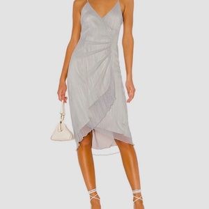 NWOT House of Harlow 1960 Revolve Gray/Blue Midi